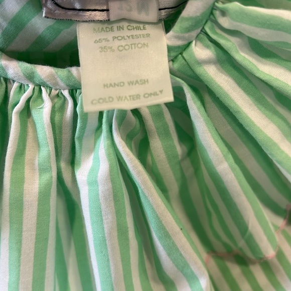 Isabel Garreton oversized collar bubble romper 12 months green stripe boutique - Picture 6 of 8